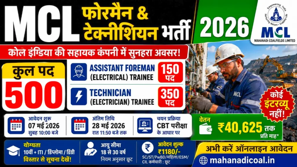MCL Foreman Recruitment 2026
