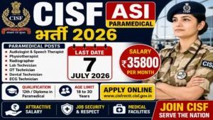 CISF ASI Paramedical Bharti 2026