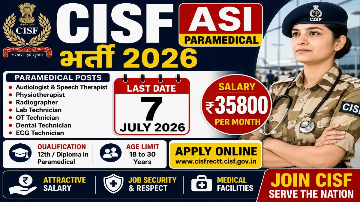 CISF ASI Paramedical Bharti 2026