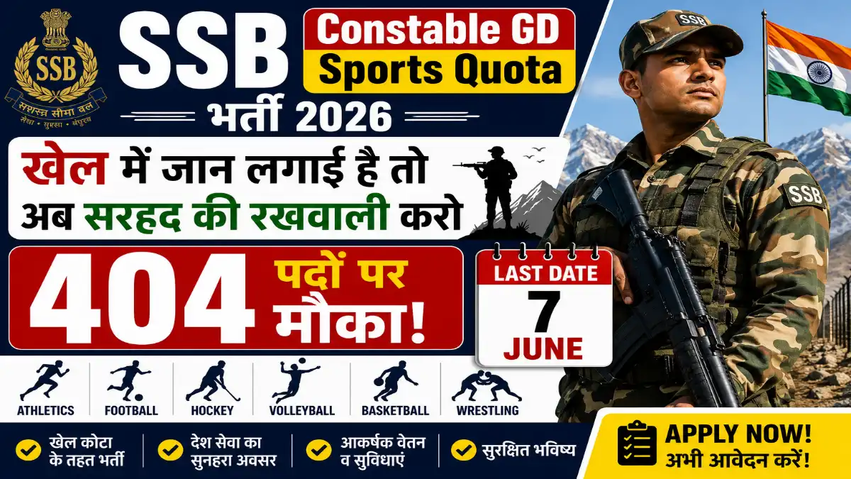 SSB Constable GD Sports Quota Bharti 2026