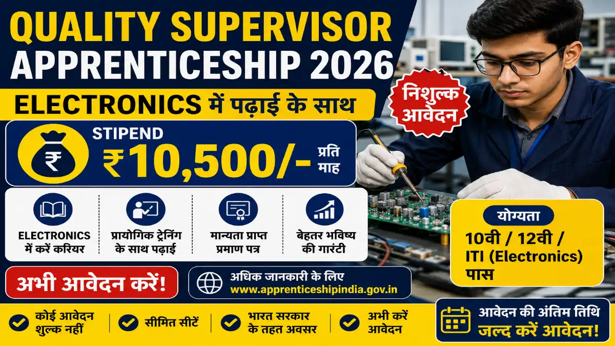 Quality Supervisor Apprenticeship 2026