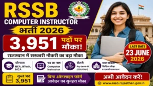 RSSB Computer Instructor Bharti 2026